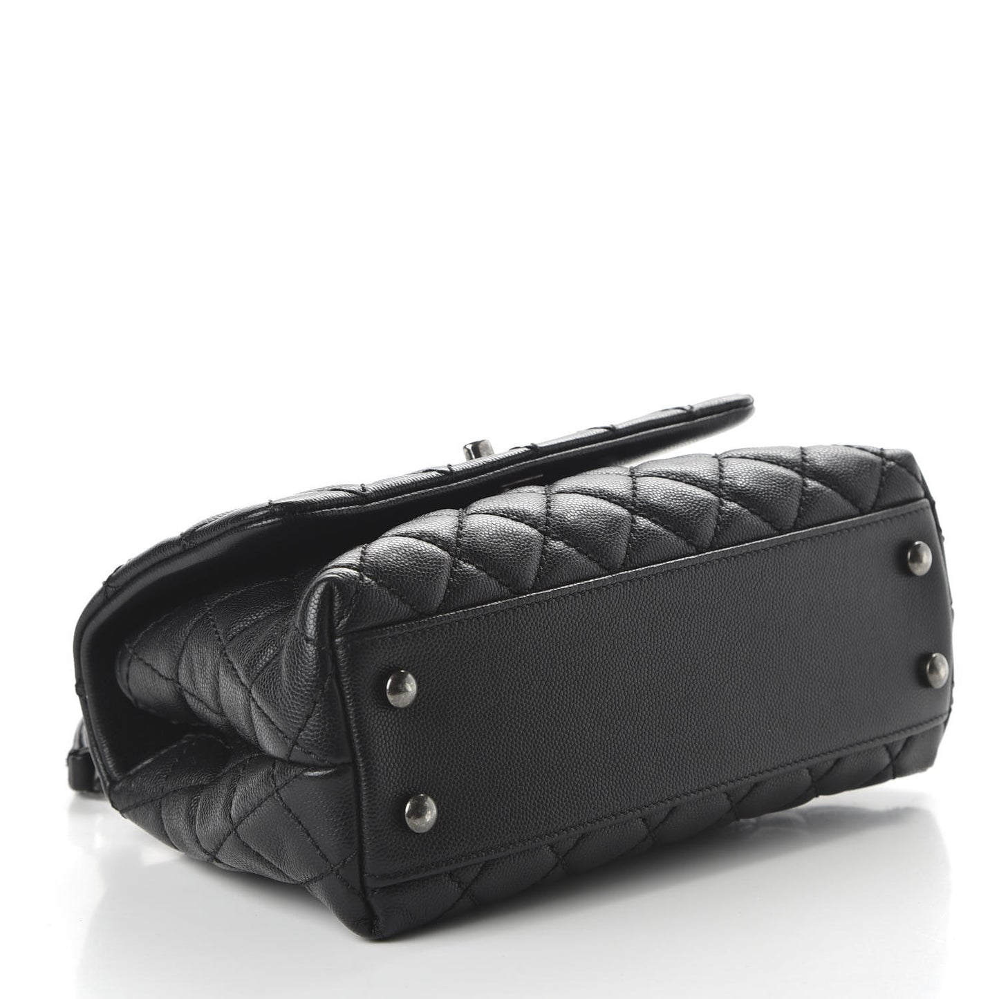 Caviar Quilted Mini Coco Handle Flap Black