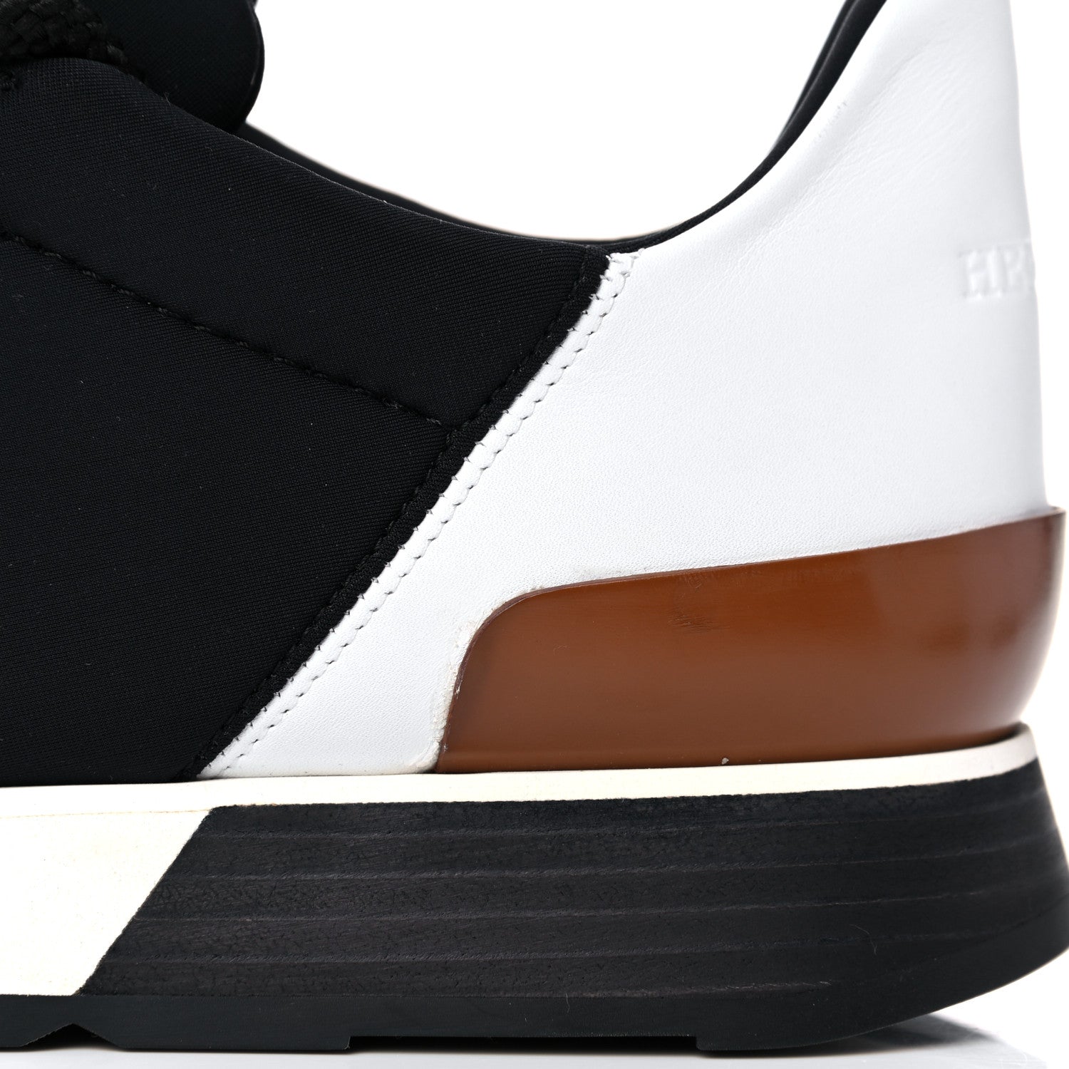 Hermes Technical Canvas Mens Miles Sneakers 40 Black White 10 of 12