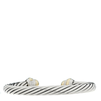 David Yurman Sterling Silver 14K Yellow Gold 7mm Cable Classics Dome Bracelet 2 of 3