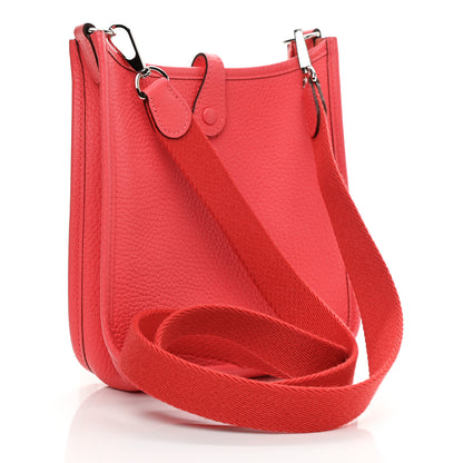 Hermes Taurillon Clemence Evelyne TPM Rouge Pivoine 2 of 8