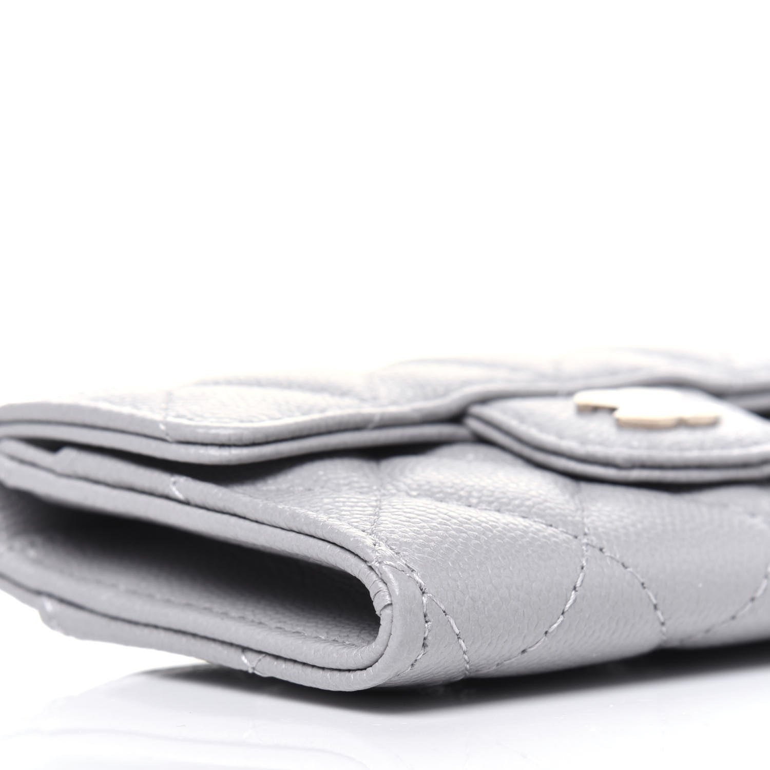 Chanel Caviar Quilted Flap Card Holder Wallet Grey 9 of 11