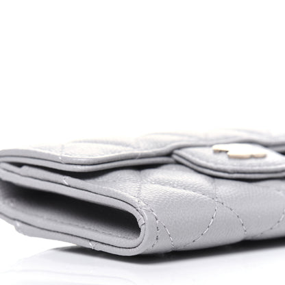 Chanel Caviar Quilted Flap Card Holder Wallet Grey 9 of 11