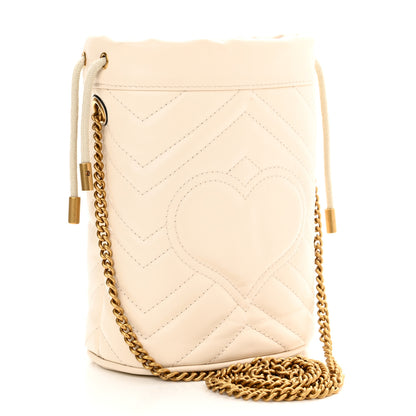 Gucci Calfskin Matelasse Mini GG Marmont 2.0 Bucket Bag White 3 of 11