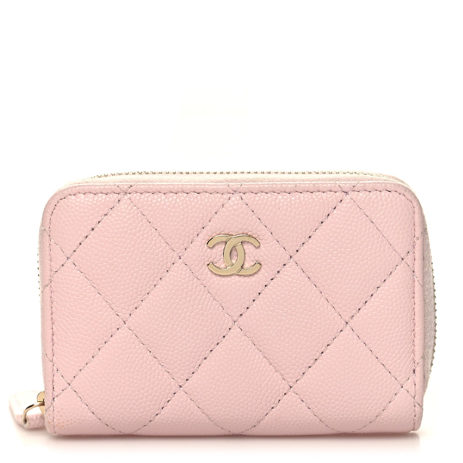Chanel Caviar Quilted Zip Coin Purse Light Pink 1 of 9