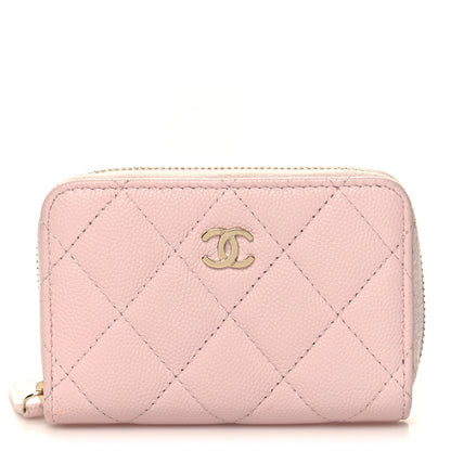 Chanel Caviar Quilted Zip Coin Purse Light Pink 1 of 9
