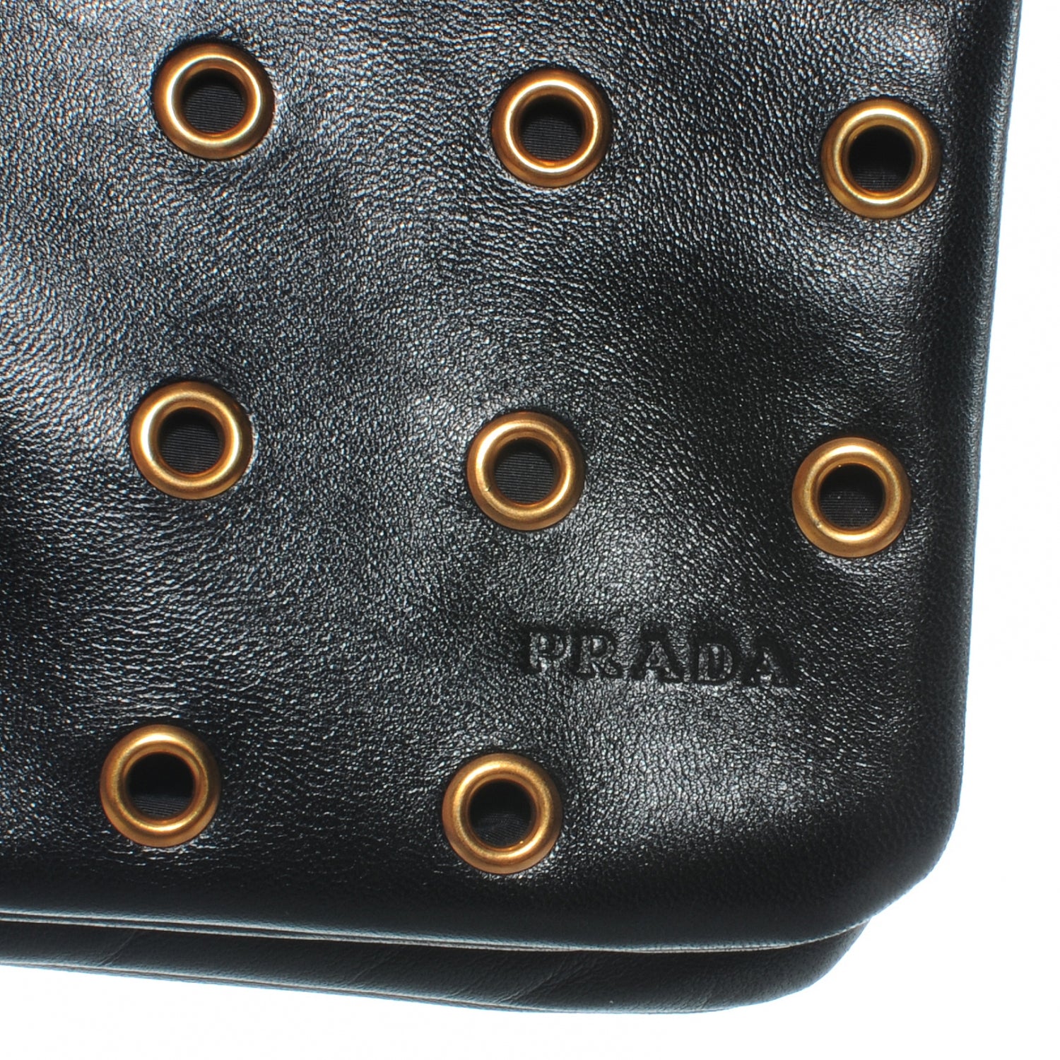Prada Nappa Grommet Borchie Shoulder Bag Nero Black 8 of 8