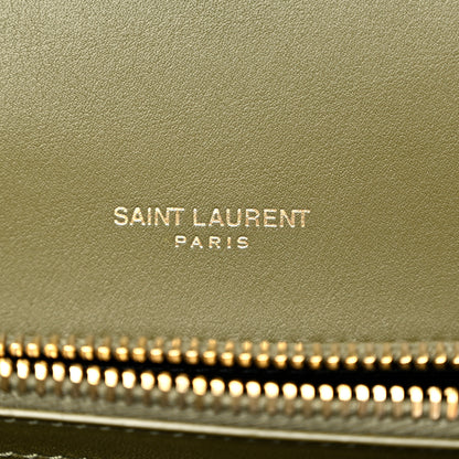 Saint Laurent Suede Matelasse Chevron Monogram Medium College Bag Loden Green 6 of 10