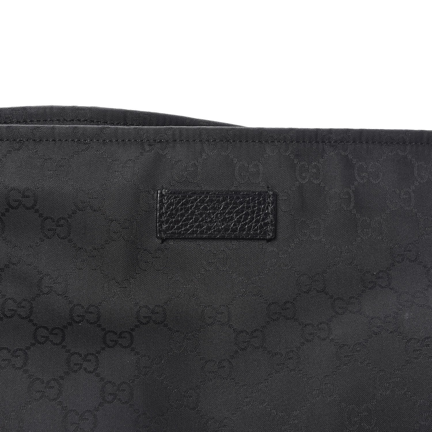 Gucci Nylon Monogram Large Messenger Black 8 of 10