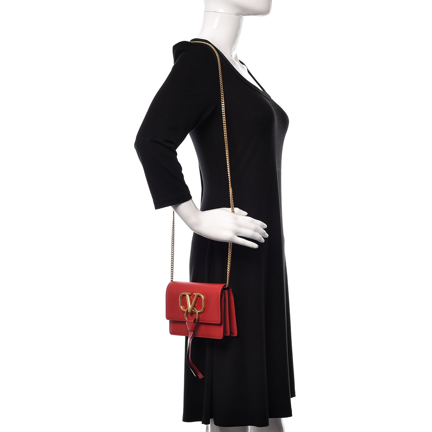 Smooth Calfskin Mini Vring Crossbody Bag Rouge Pur