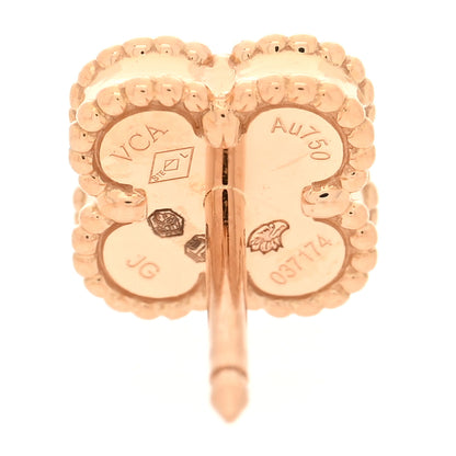 Van Cleef & Arpels 18K Rose Gold Carnelian Sweet Alhambra Earrings 4 of 4