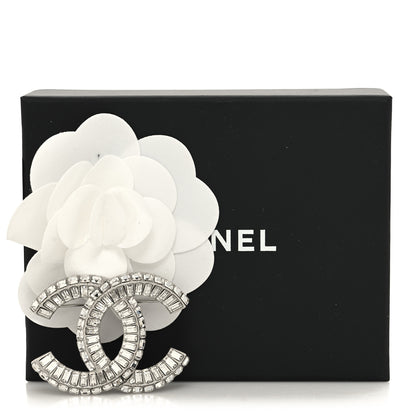 Chanel Baguette Crystal CC Brooch Silver 4 of 4