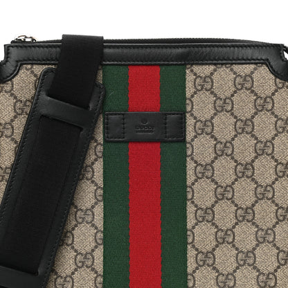 Gucci GG Supreme Monogram Web Messenger Bag Black 8 of 14