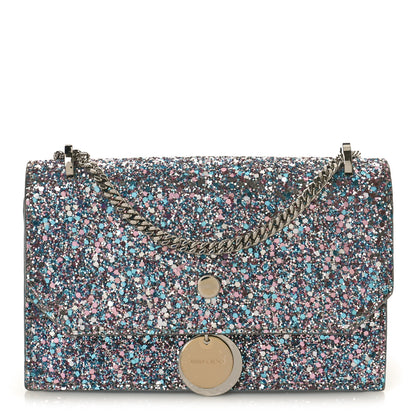 Jimmy Choo Coarse Glitter Mini Finley Shoulder Bag Bubblegum Mix 1 of 8