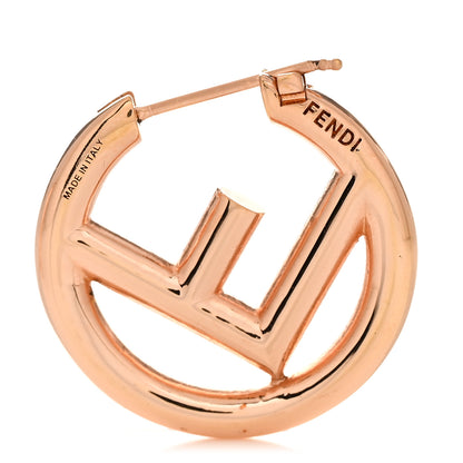 Fendi Metal FF Hoop Earrings Rose Gold 4 of 5