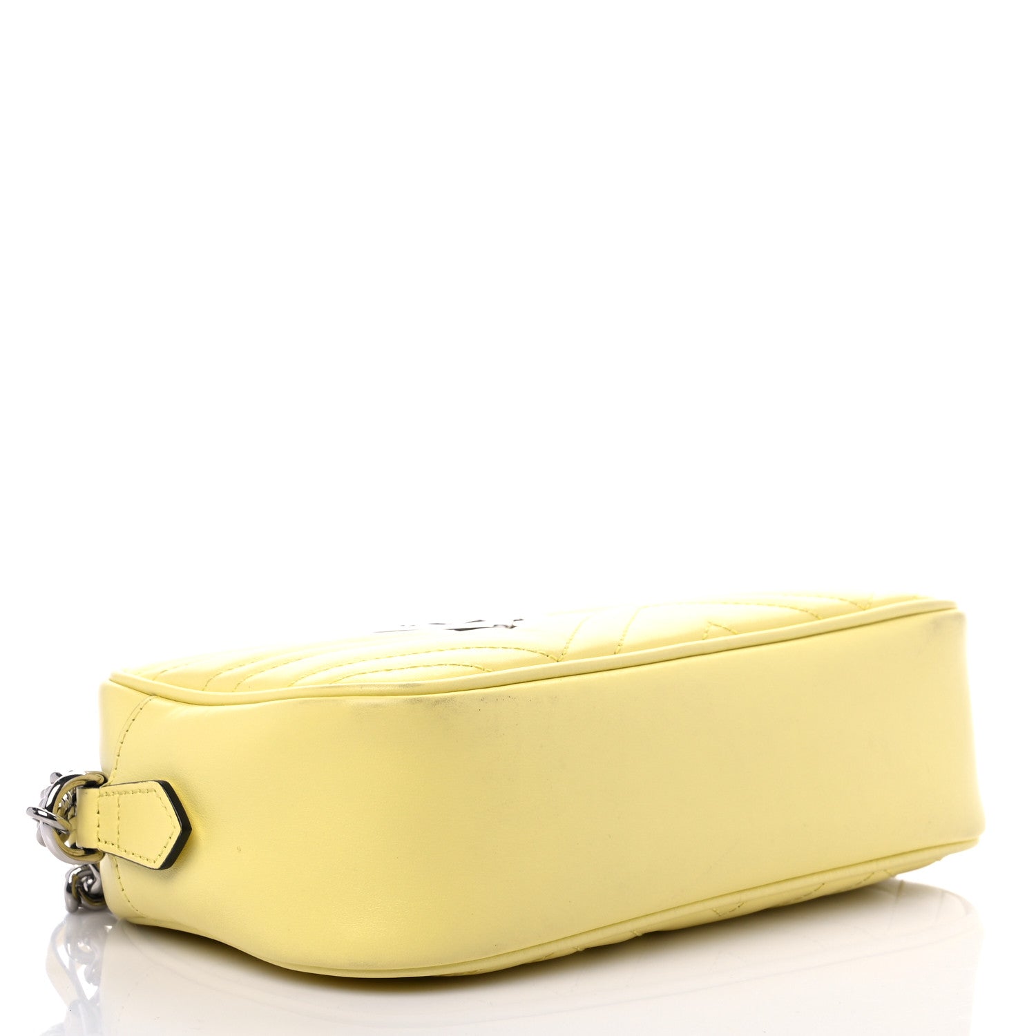 Gucci Calfskin Matelasse Small GG Marmont Chain Shoulder Bag Banana 4 of 16