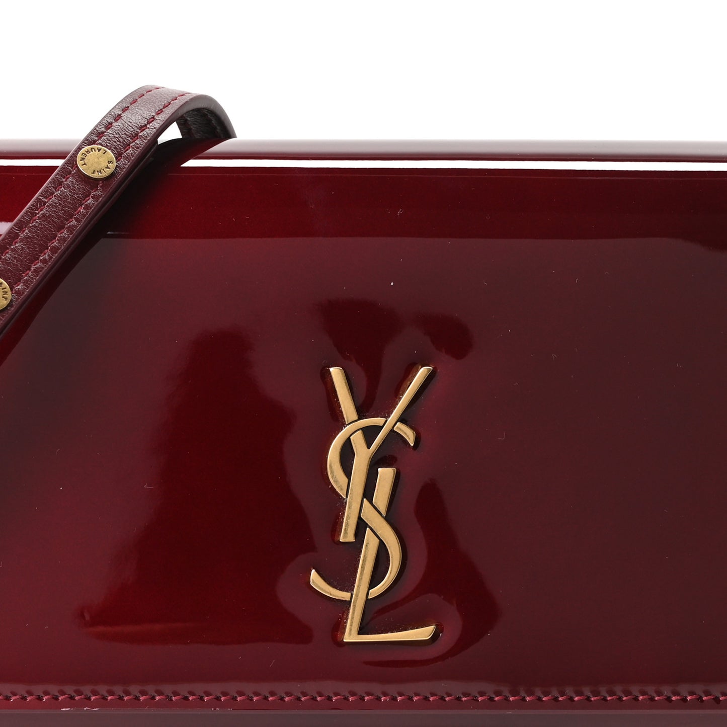 Patent Monogram Kate Clutch Gloss Burgundy