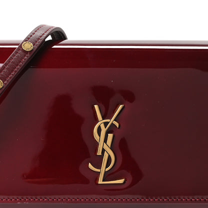 Saint Laurent Patent Monogram Kate Clutch Gloss Burgundy 6 of 8