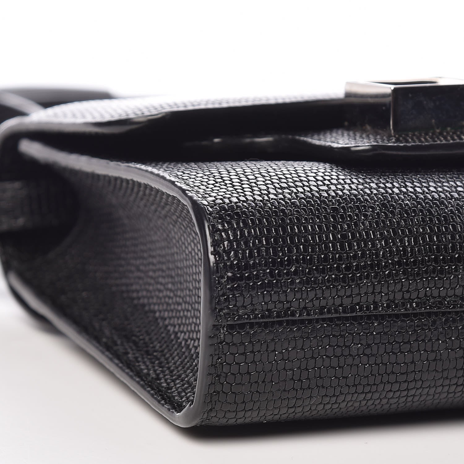Proenza Schouler Calfskin Lizard Embossed PS11 Wallet With Strap Black 7 of 8