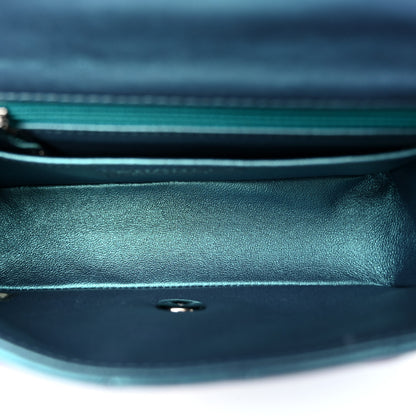 Chanel Iridescent Lambskin Quilted Mini Rectangular Flap Turquoise 5 of 11