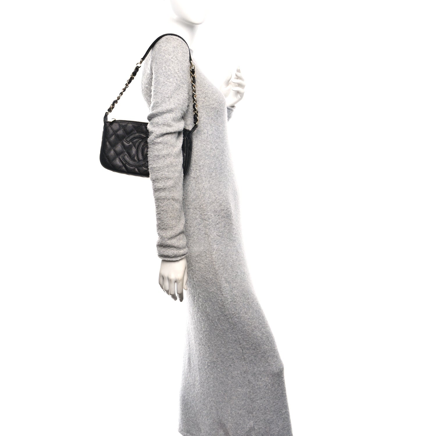 Chanel Caviar Quilted Timeless CC Shoulder Bag Black 2 of 10