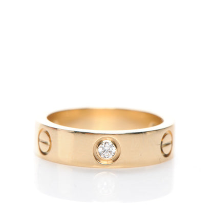 Cartier 18K Yellow Gold 3 Diamond 5.5mm LOVE Ring 57 8 4 of 7