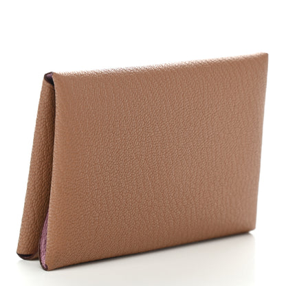 Hermes Chevre Mysore Verso Calvi Duo Card Case Quebracho Mauve Sylvestre 3 of 8