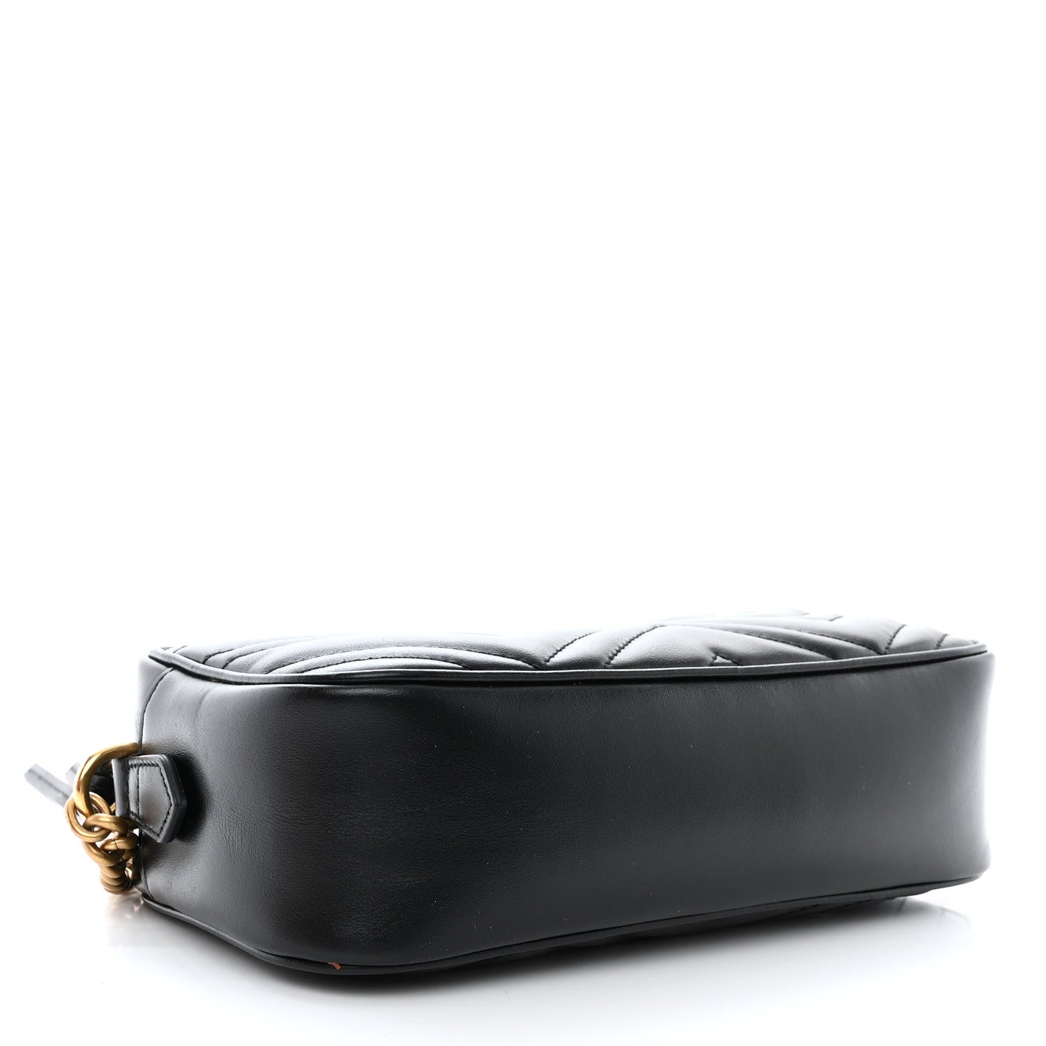 Gucci Calfskin Matelasse Small GG Marmont Chain Shoulder Bag Black 4 of 15