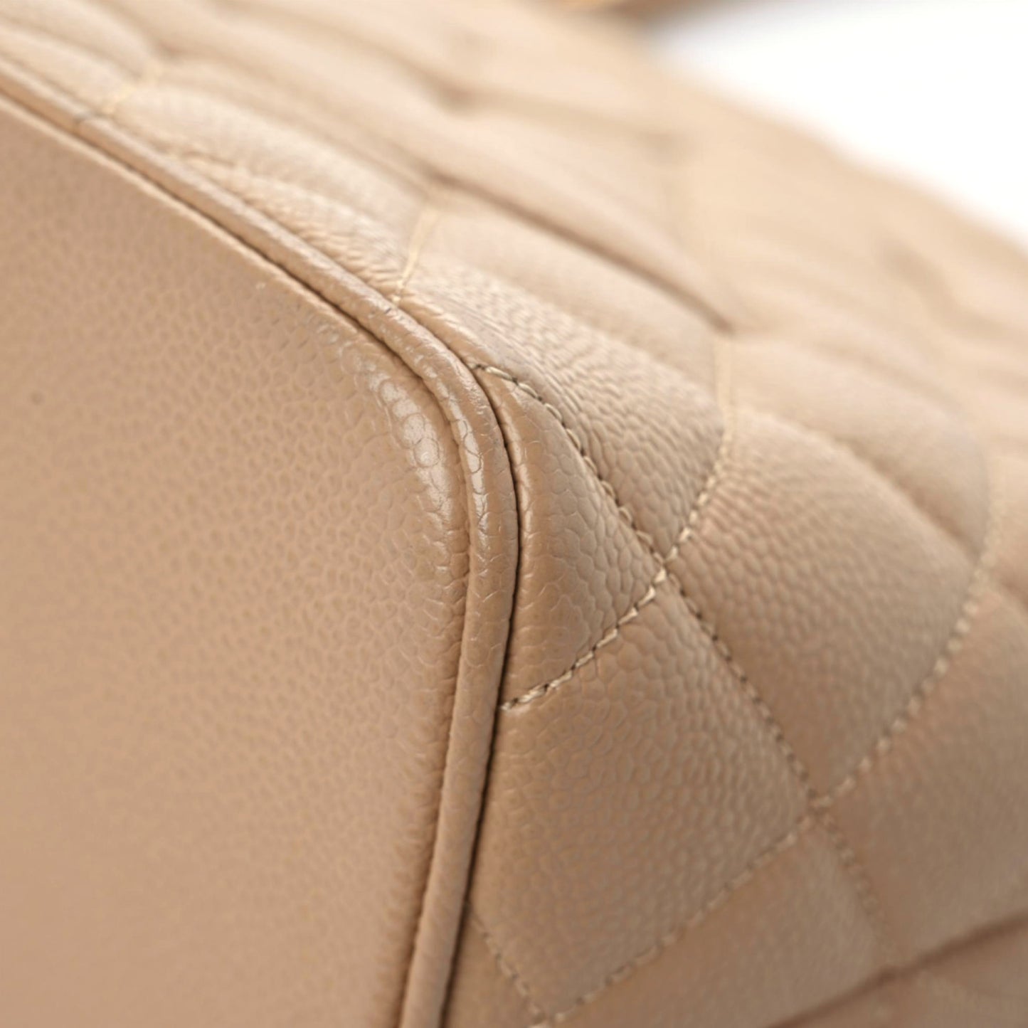 Caviar Quilted Medallion Tote Beige