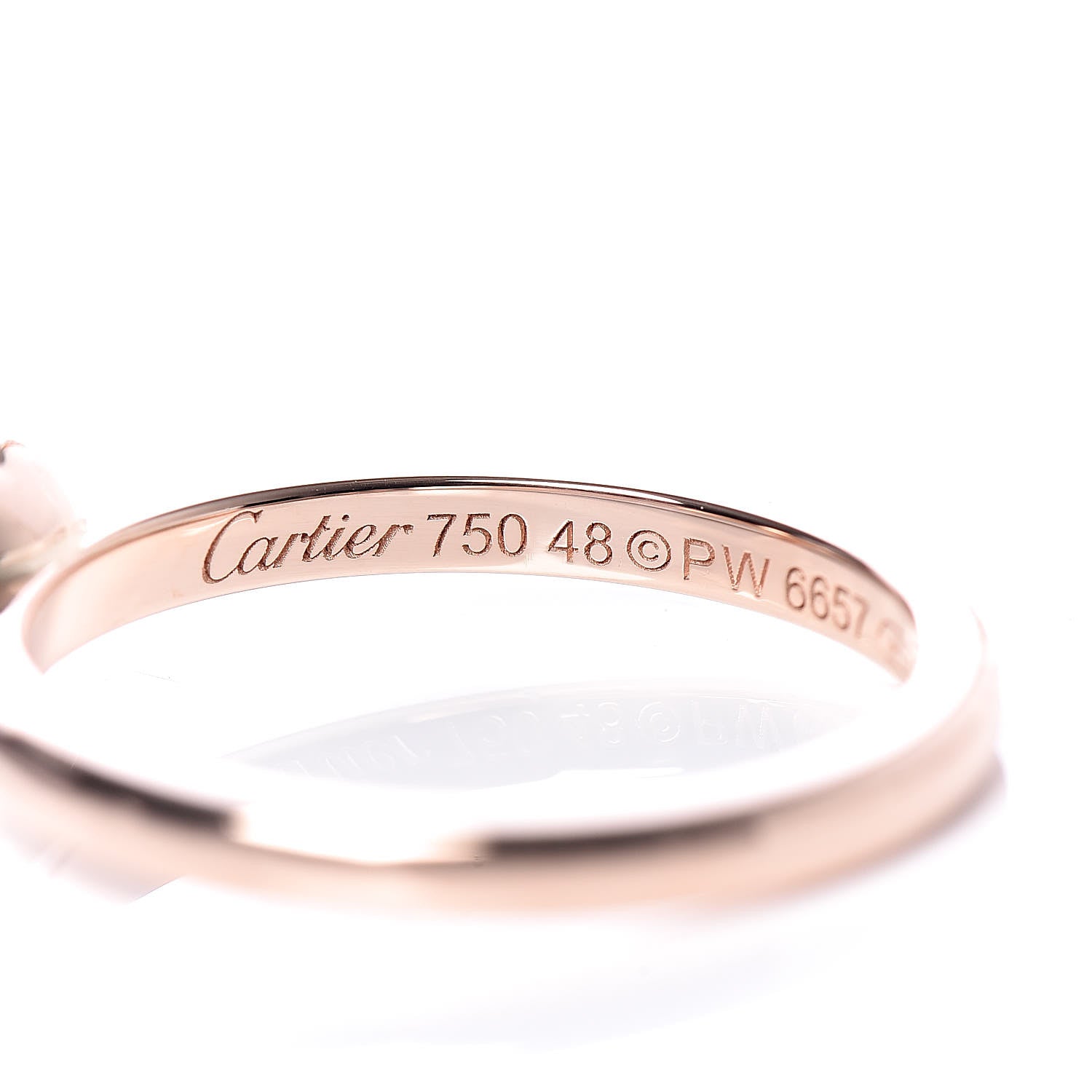 Cartier 18K Pink Gold Diamond D'Amour Heart Ring 48 4.5 4 of 5