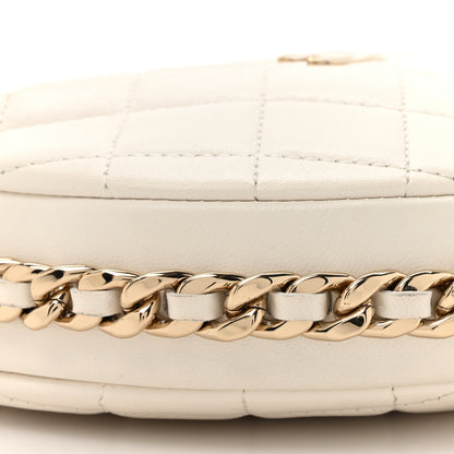 Chanel Lambskin Quilted Chain Around Pouch Hobo White 10 of 12