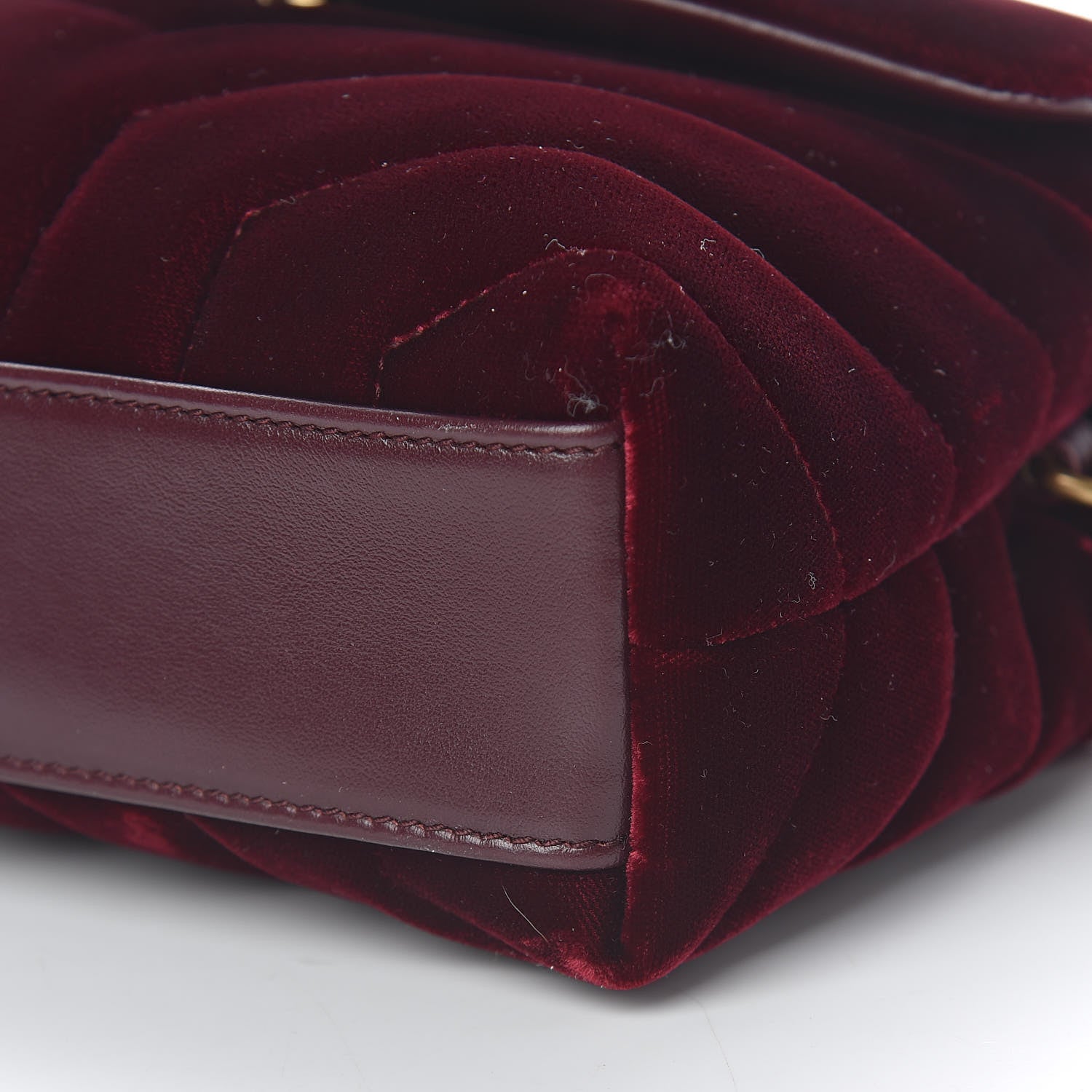 Saint Laurent Velvet Y Quilted Monogram Toy Loulou Crossbody Bag French Burgundy 12 of 12