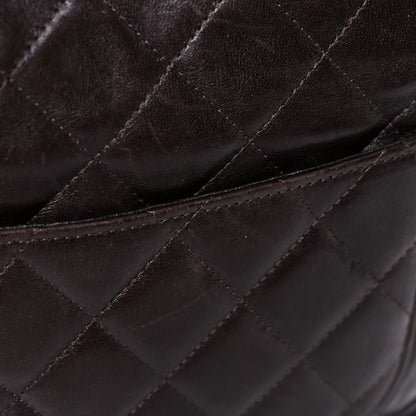 Chanel Washed Lambskin Quilted Jumbo Hybrid Reissue Flap Dark Brown 24 of 27