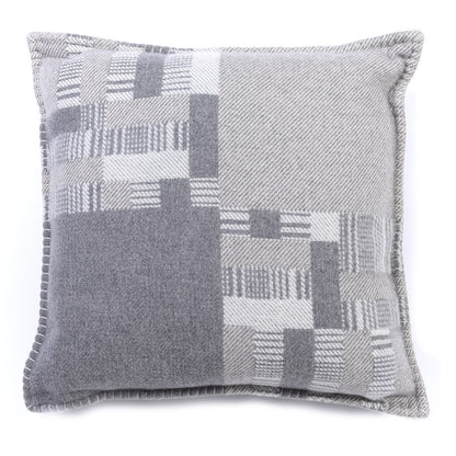 Hermes Wool Cashmere Avalon Paper Block Pillow Gris Acier 1 of 3