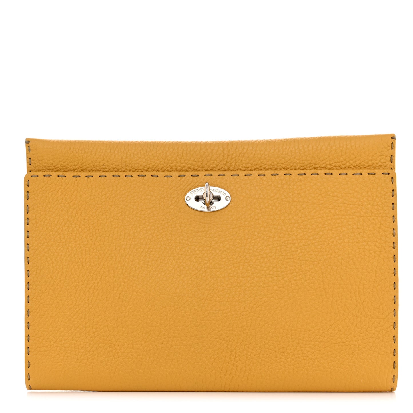 Cuoio Romano Selleria Bi-Color Clutch Sunflower White