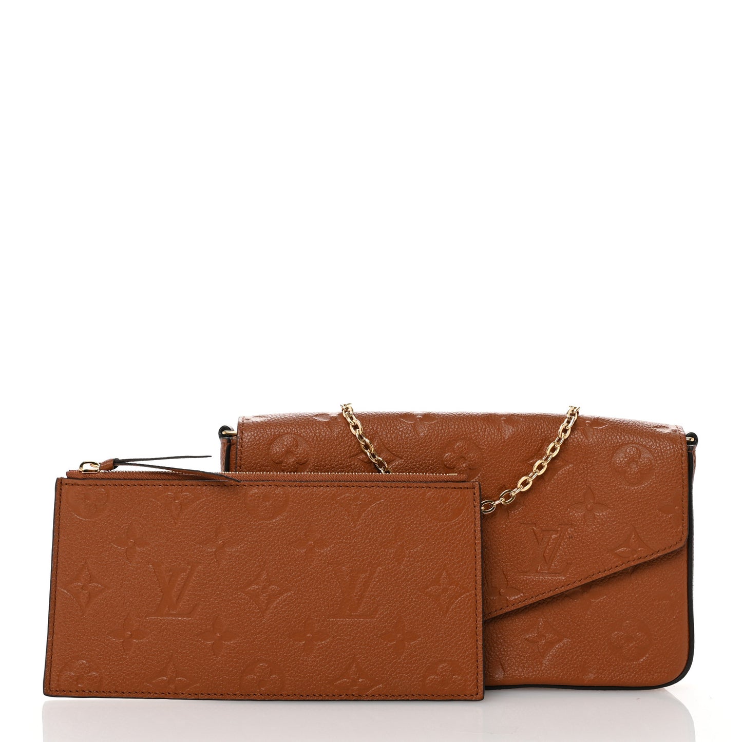 Empreinte Pochette Felicie Chain Wallet Cognac