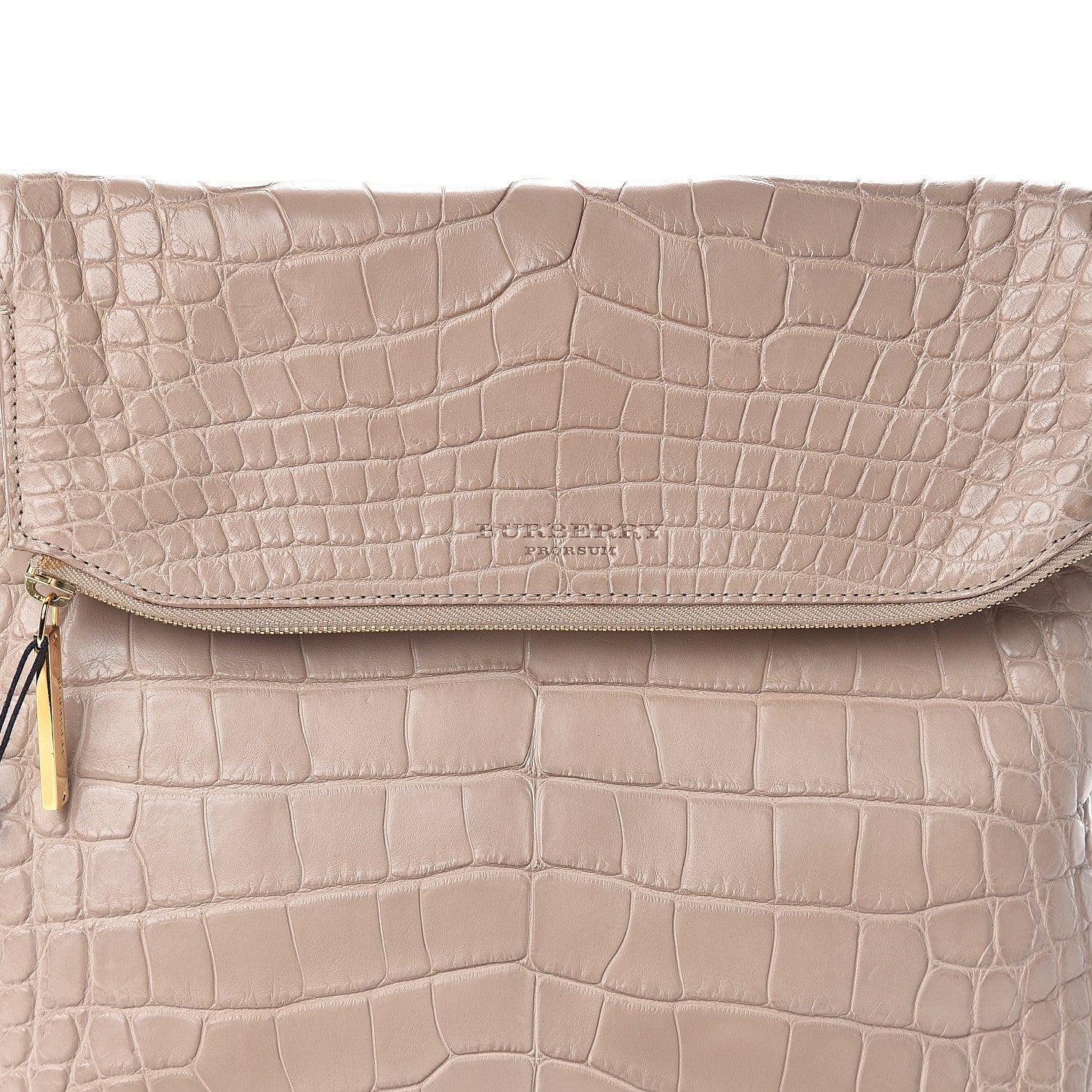 Burberry Alligator Large Kendal Folded Clutch Nude 5 of 6