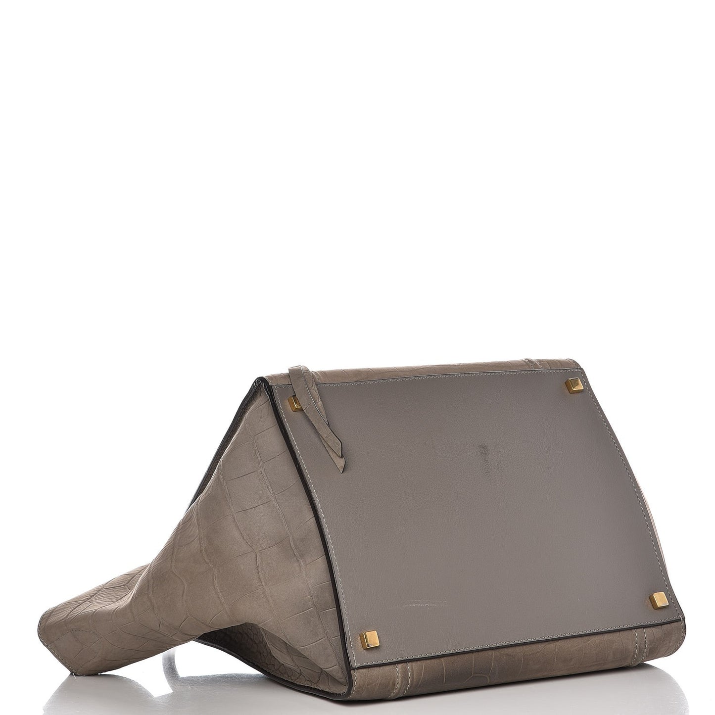 Crocodile Embossed Nubuck Medium Phantom Luggage Grey