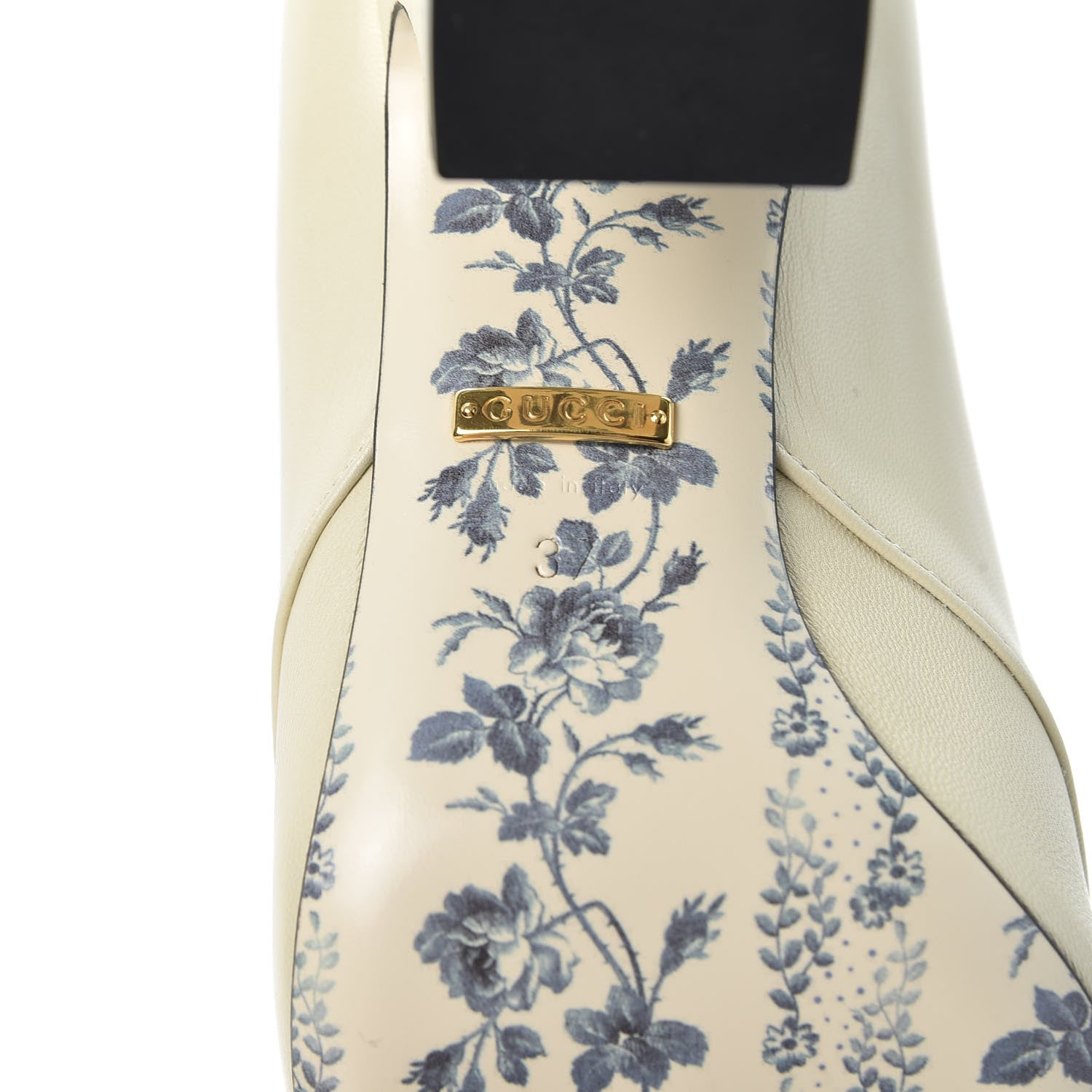 Gucci Malaga Kid GG Victoire 95mm Loafer Pumps 37 Vintage White 8 of 11