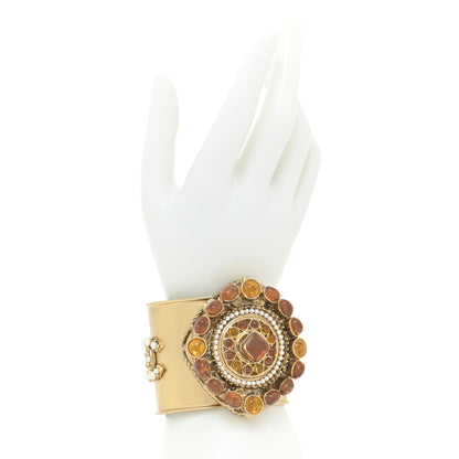Chanel Resin Pearl CC Cuff Gold 2 of 5
