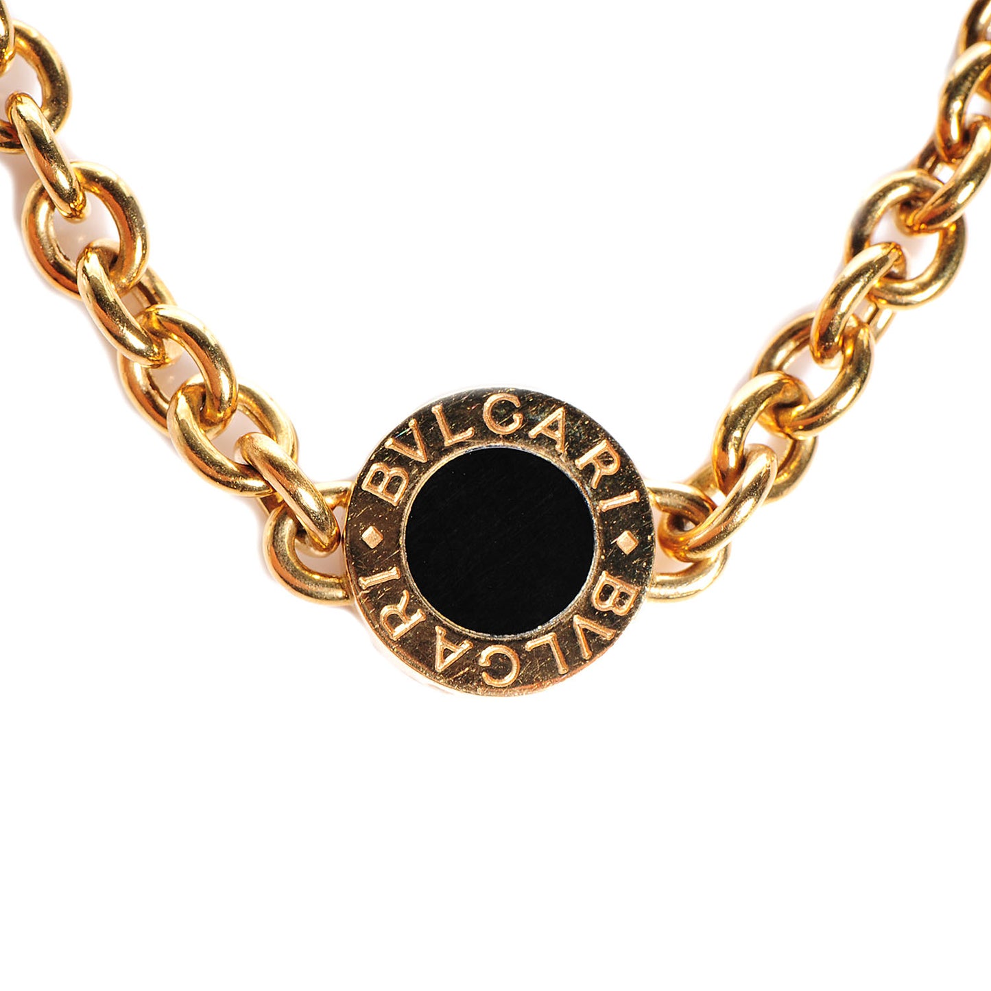 18K Yellow Gold Black Onyx BVLGARI BVLGARI Station Necklace