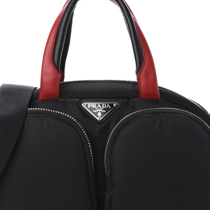 Prada Tessuto Nylon Pocket Top Handle Cargo Shoulder Bag Black Fuoco 10 of 10