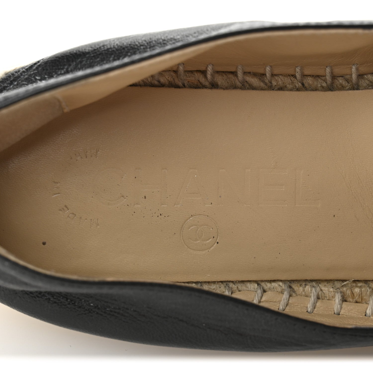 Chanel Patent Calfskin Metallic Goatskin CC Espadrilles 36 Black Silver 8 of 11