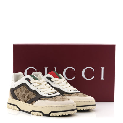 Gucci Calfskin Suede GG Monogram Re-Web Womens Sneakers 37 White Beige Ebony 11 of 11