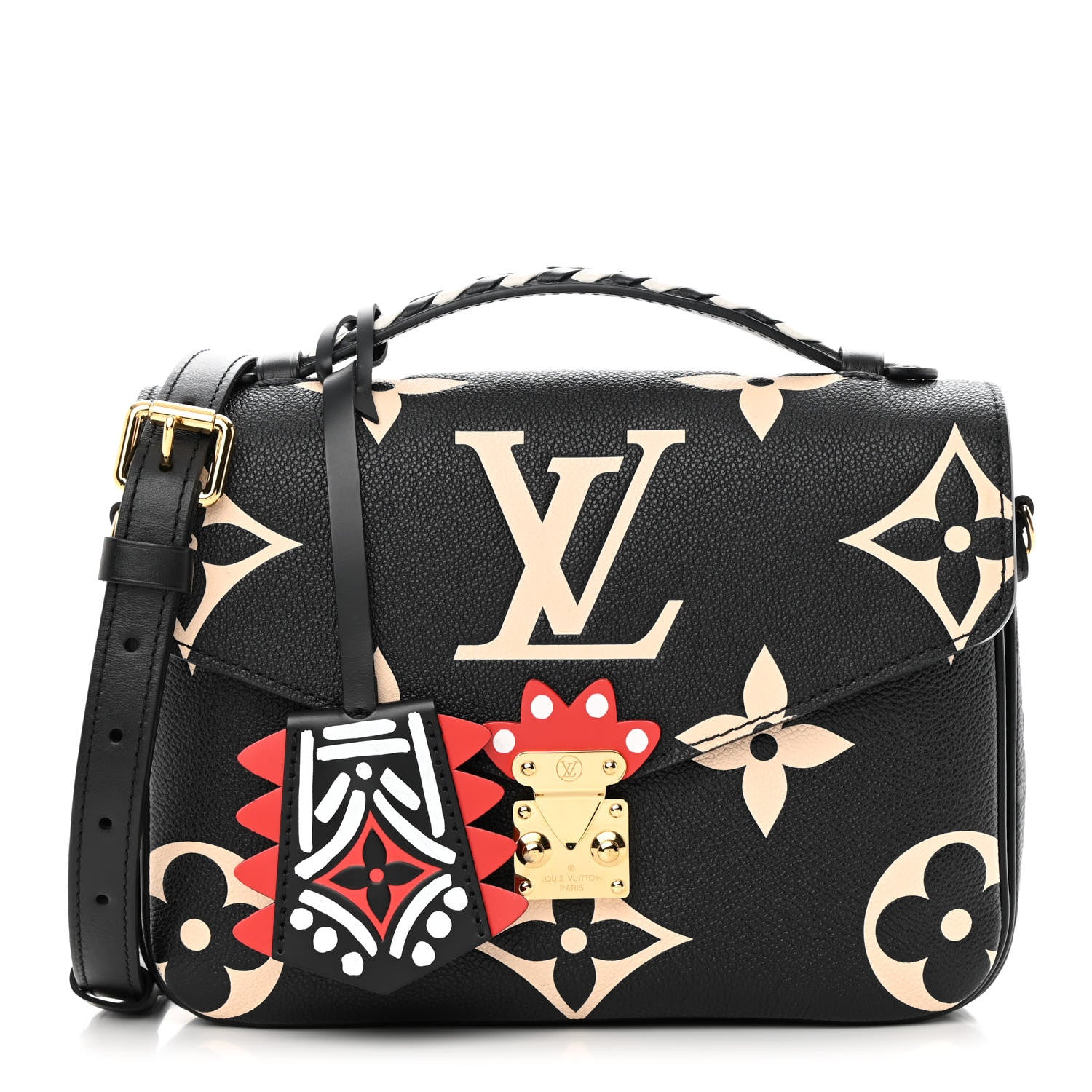 Louis Vuitton LOUIS VUITTON Empreinte Monogram Giant Crafty Pochette Metis Black Creme 1 of 12
