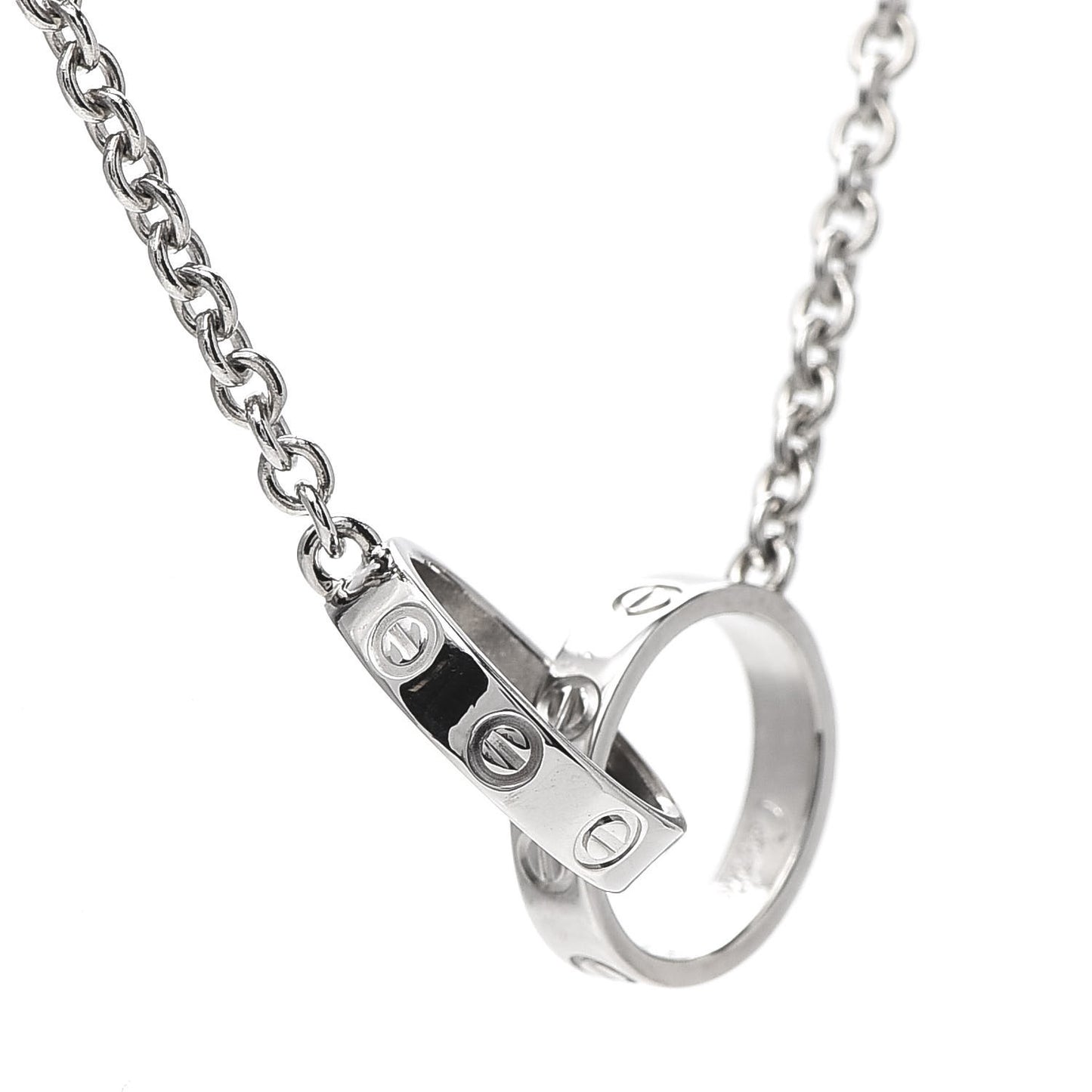 18K White Gold Interlocking LOVE Necklace