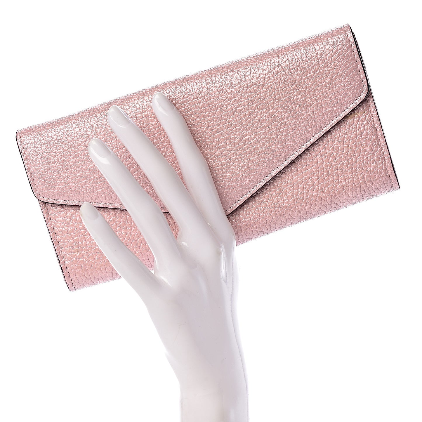Metallic Bullcalf Diorissimo Slim Envelope Wallet Pink