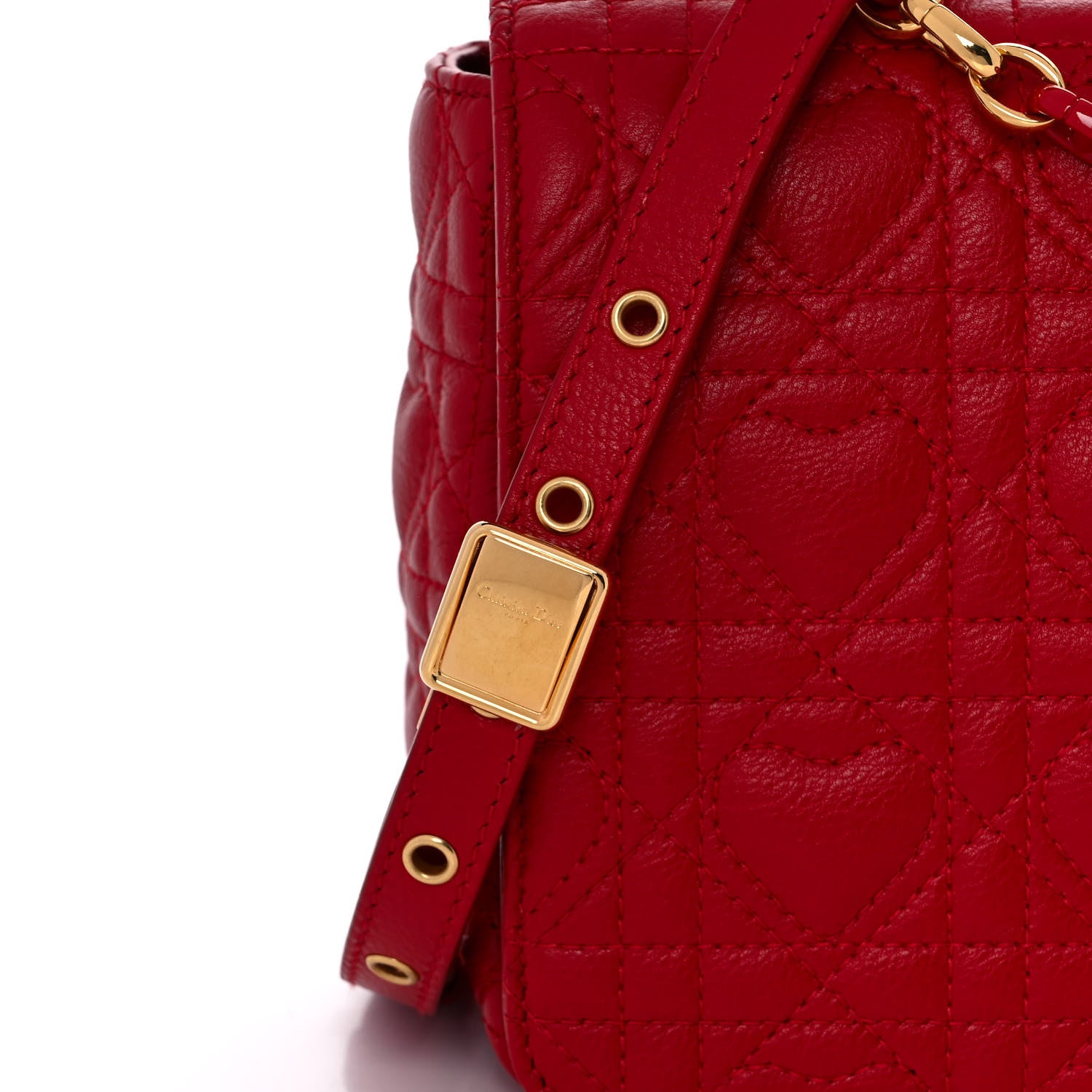 Christian Dior Calfskin Cannage Dioramour Caro Bag Bright Red 8 of 11