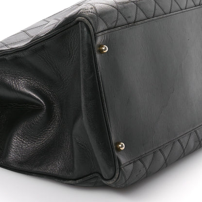 Chanel Calfskin Stitched XL Weekender Black 9 of 13