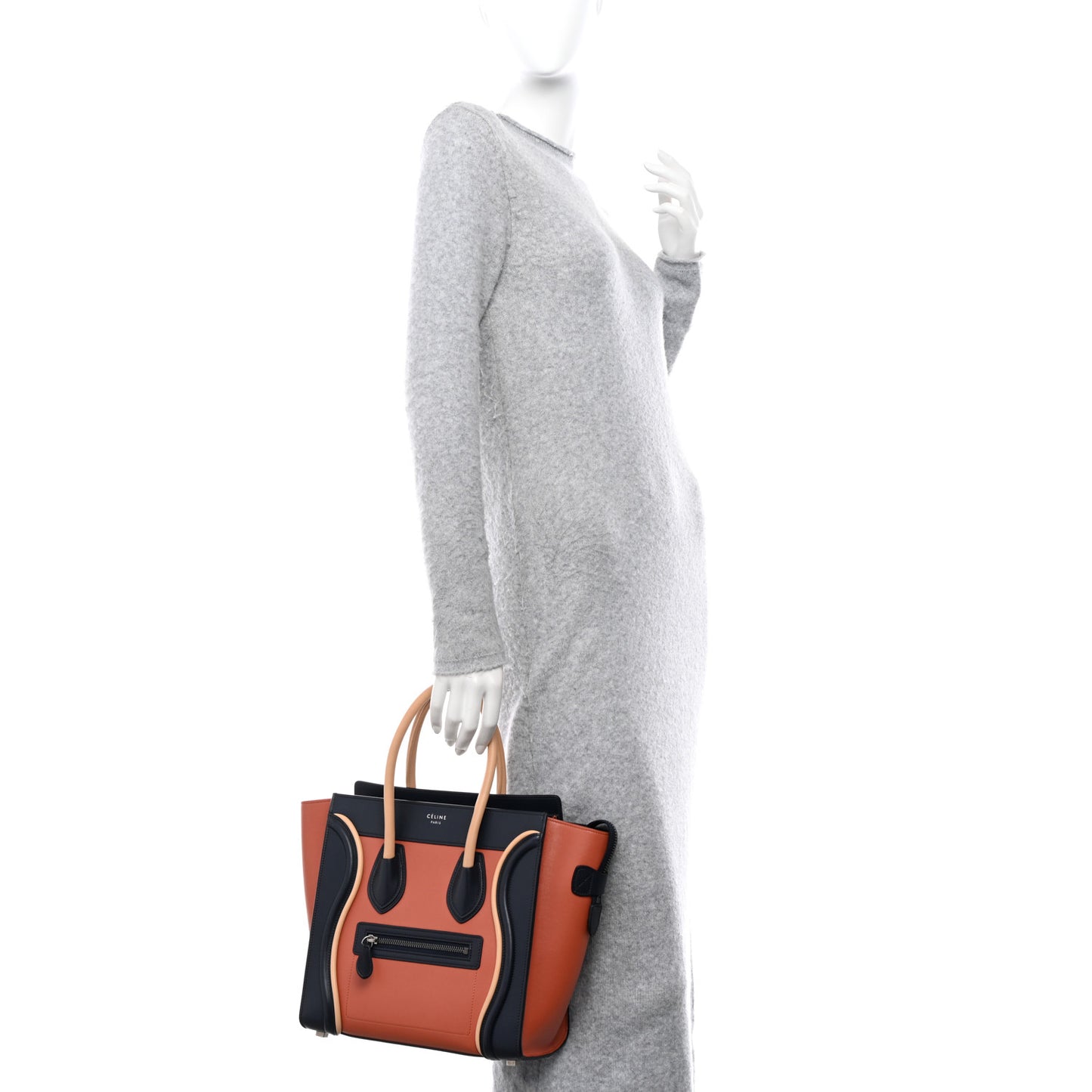 Smooth Calfskin Nubuck Micro Tri-Color Luggage Brick