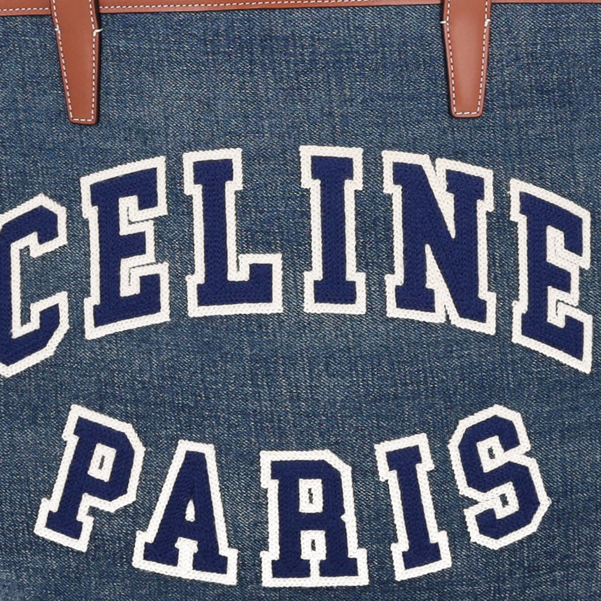 Denim Calfskin Large Couffin Logo Tote Blue